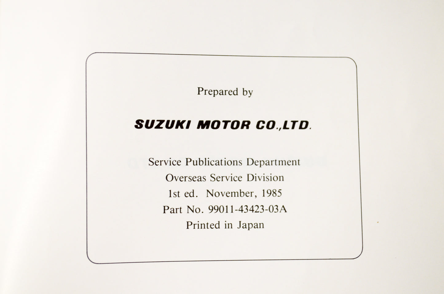 OEM Suzuki 99011-43423-03A GS550E/ES Owner's Manual