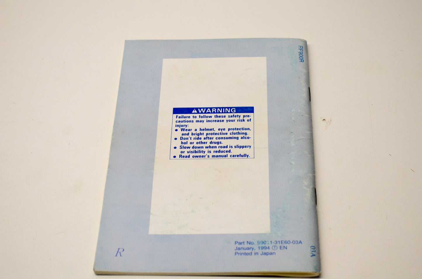 OEM Suzuki 99011-31E60-03A RF900R Owner's Manual