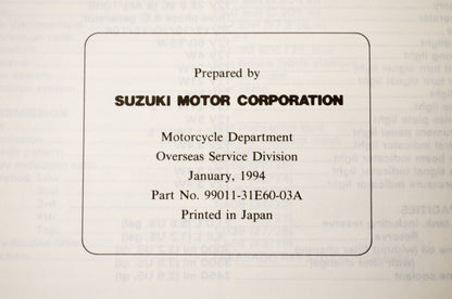 OEM Suzuki 99011-31E60-03A RF900R Owner's Manual