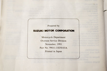 OEM Suzuki 99011-31E50-03A RF900R Owner's Manual
