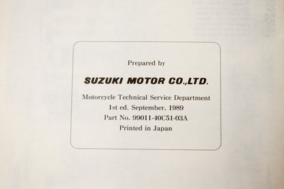 OEM Suzuki 99011-40C51-03A GSX-R1100 Owner's Manual