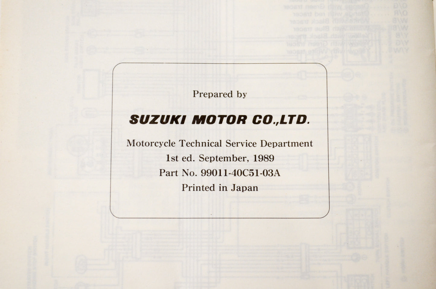 OEM Suzuki 99011-40C51-03A GSX-R1100 Owner's Manual