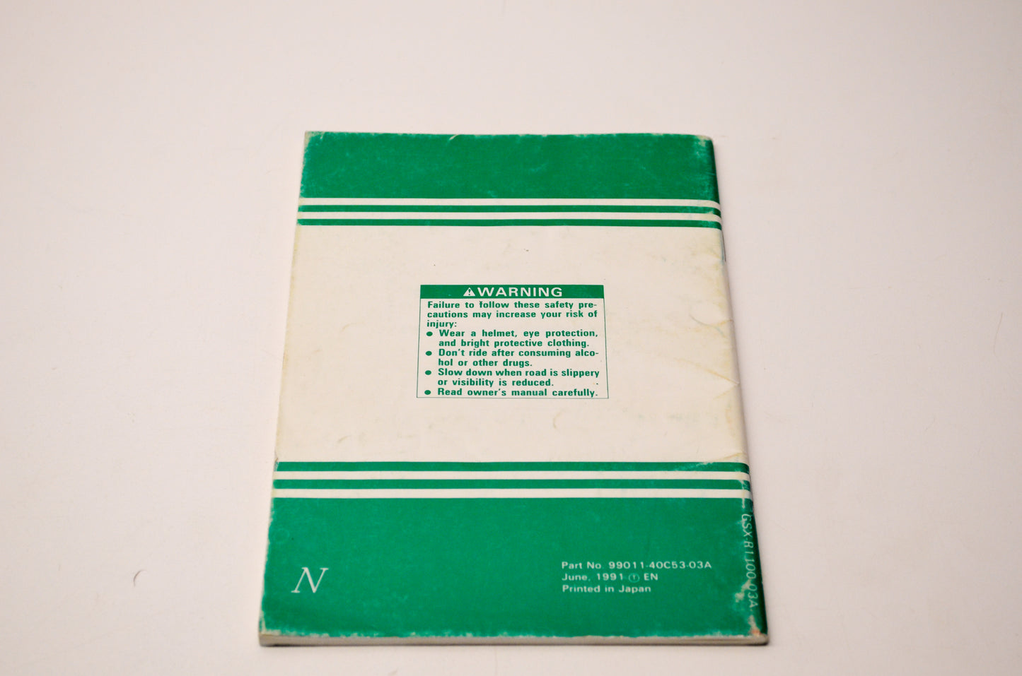 OEM Suzuki 99011-40C53-03A GSX-R1100 Owner's Manual