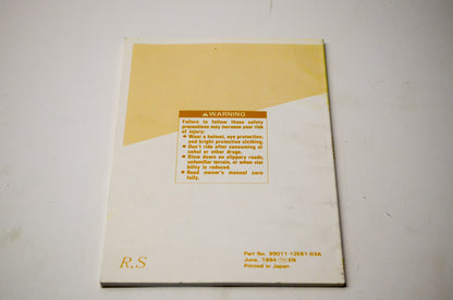 OEM Suzuki 99011-12E61-03A DR650SE Owner's Manual