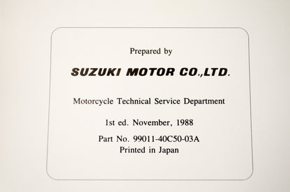 OEM Suzuki 99011-40C50-03A GSX-R1100 Owner's Manual