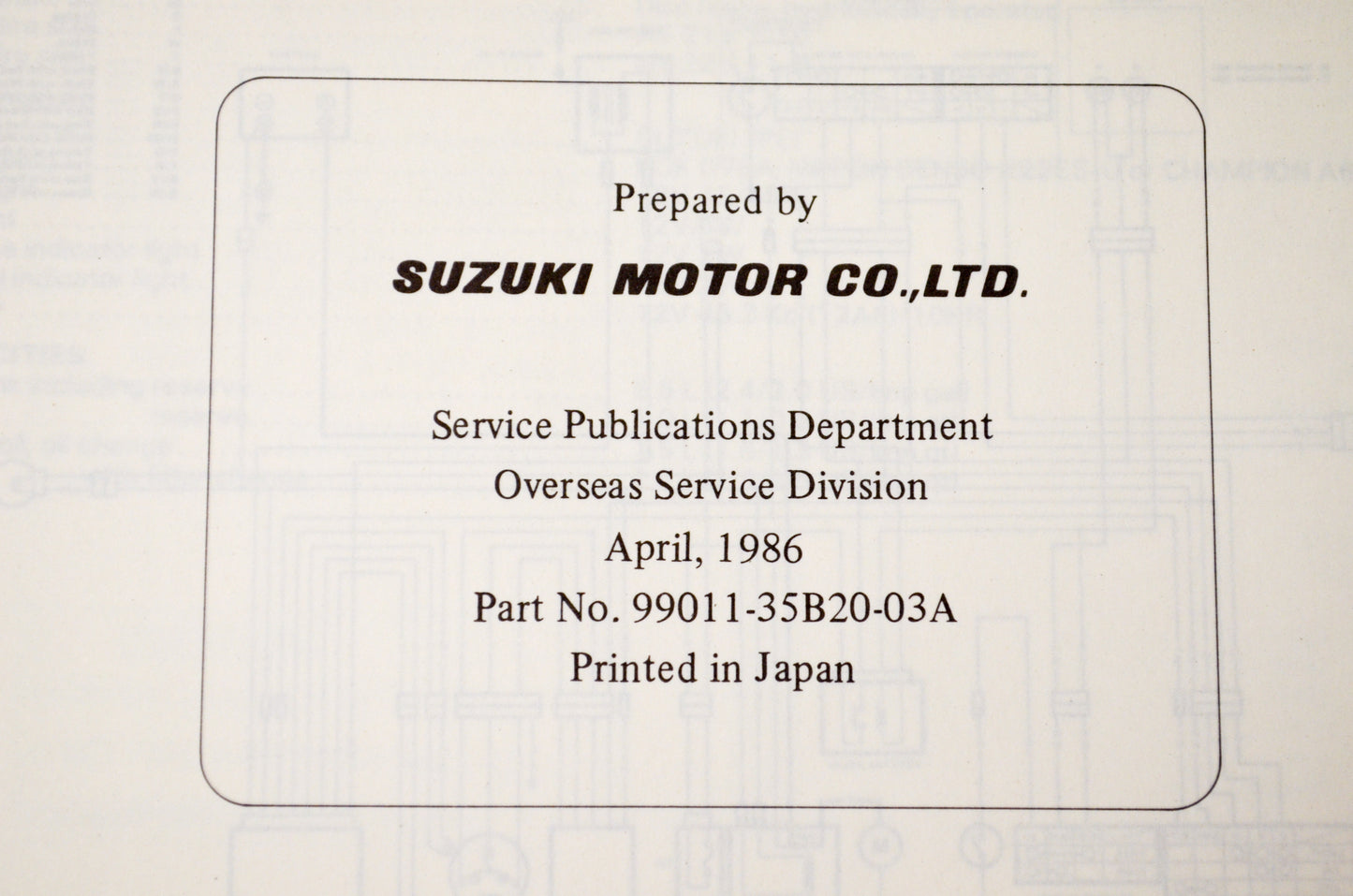 OEM Suzuki 99011-35B20-03A LT230E Owner's Manual