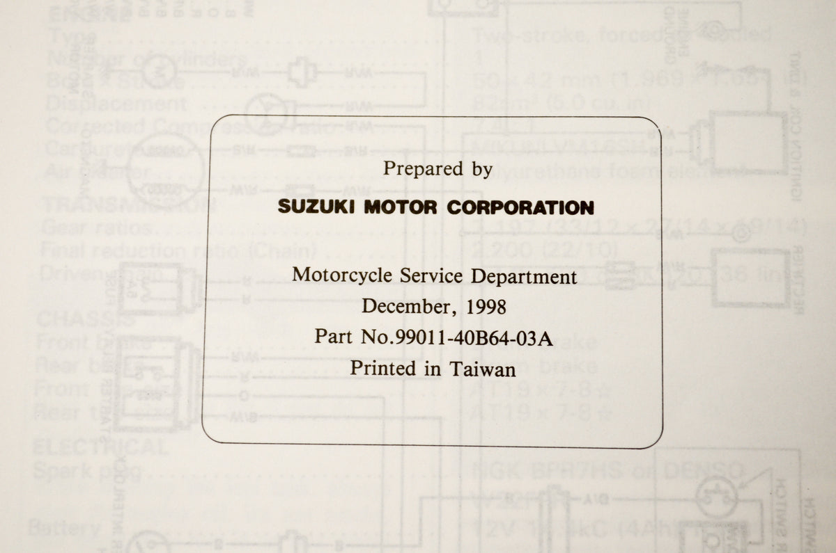 New OEM Suzuki 99011-40B64-03A LT80 Owner's Manual NOS