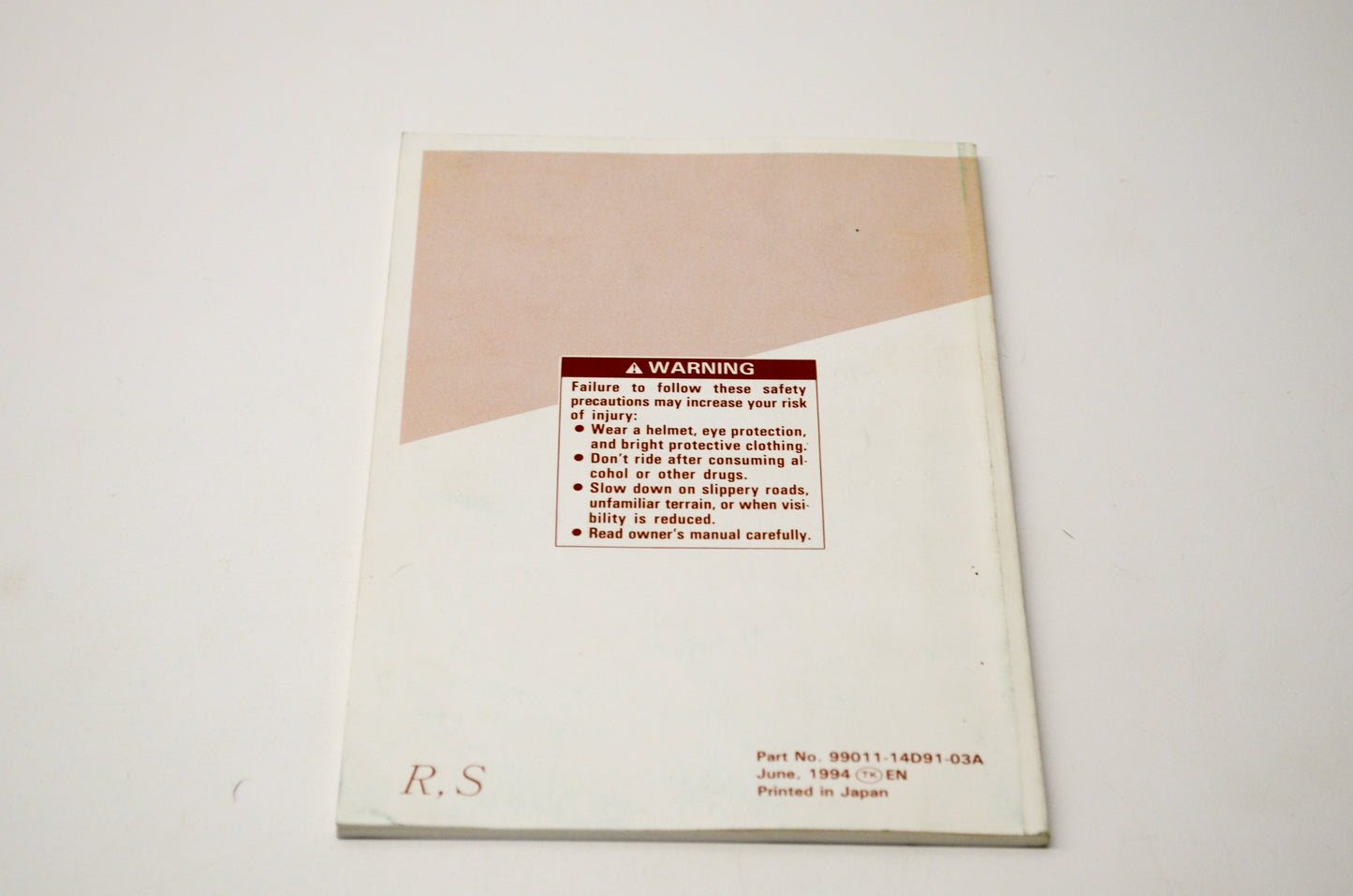 New OEM Suzuki 99011-14D91-03A DR350SE Owner's Manual NOS