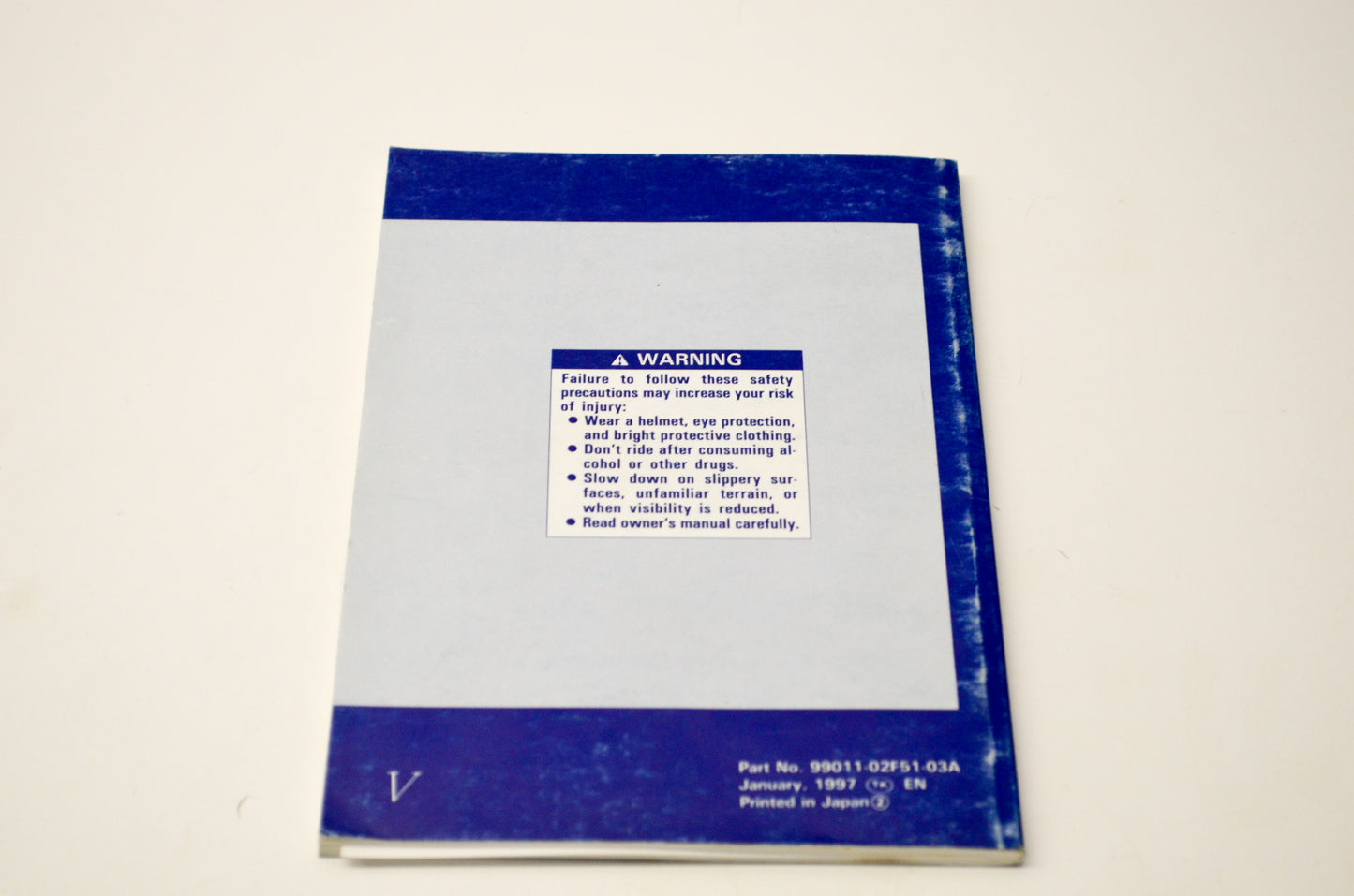 OEM Suzuki 99011-02F51-03A TL1000S Owner's Manual
