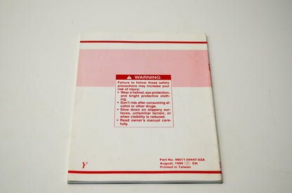 New OEM Suzuki 99011-04447-03A JR50 Owner's Manual NOS