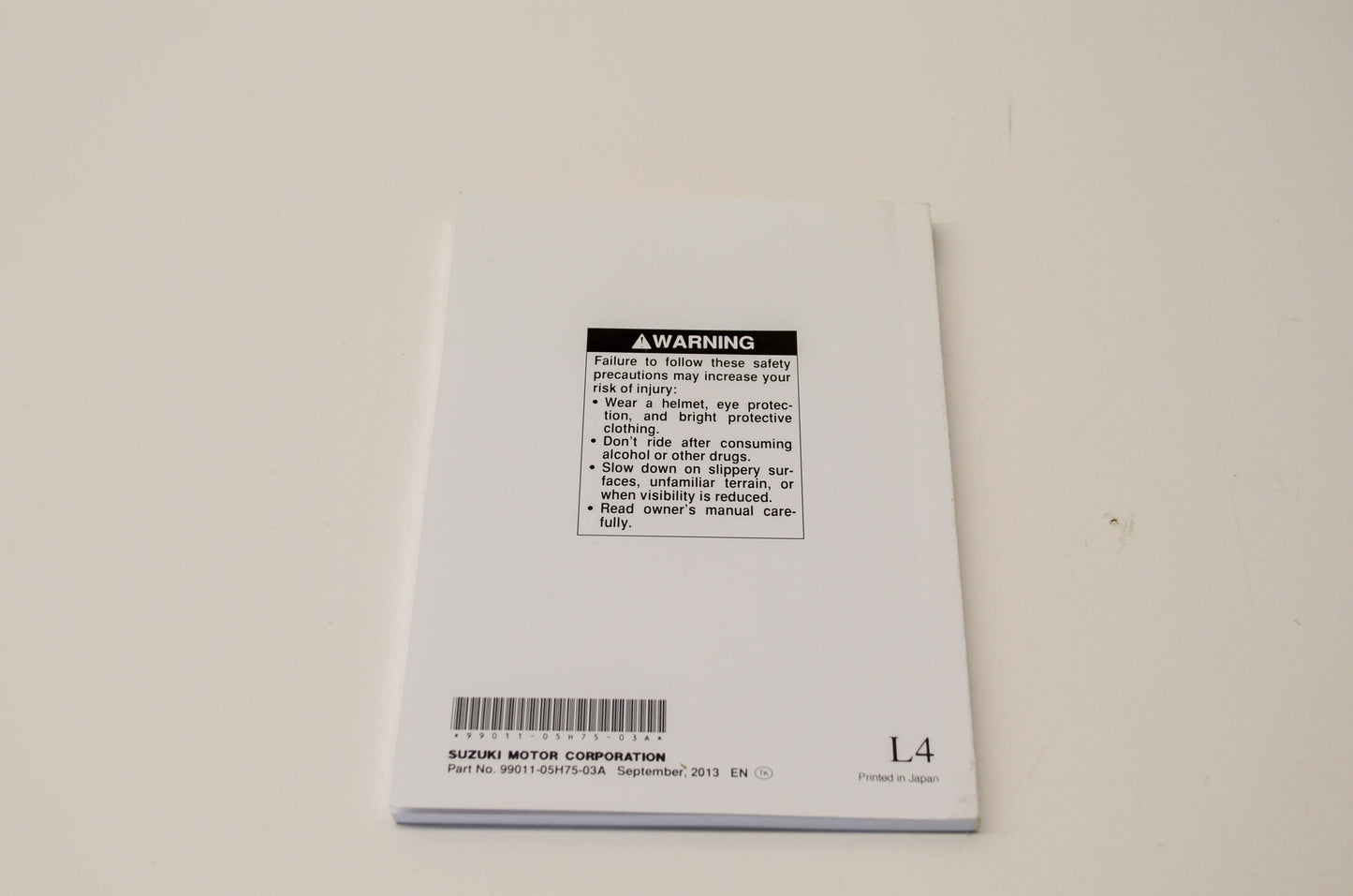 New OEM Suzuki 99011-05H75-03A AN400A Owner's Manual NOS
