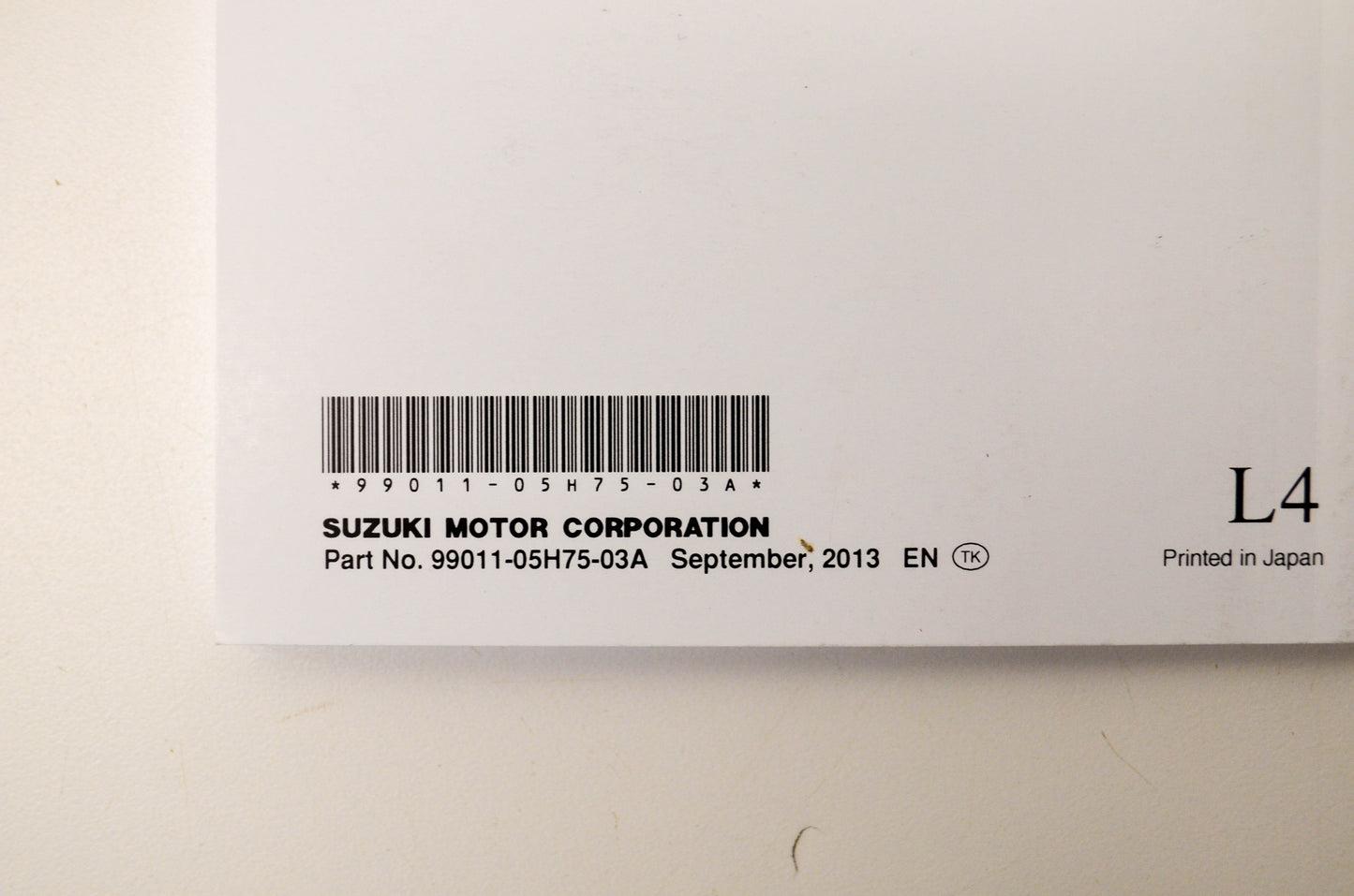 New OEM Suzuki 99011-05H75-03A AN400A Owner's Manual NOS