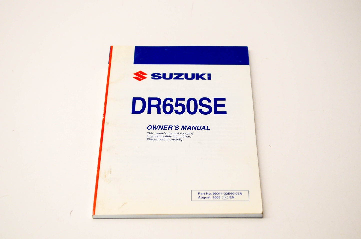 New OEM Suzuki 99011-32E60-03A DR650SE Owner's Manual NOS