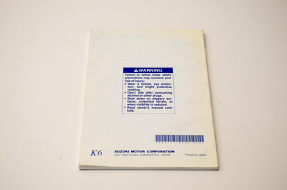 New OEM Suzuki 99011-32E60-03A DR650SE Owner's Manual NOS