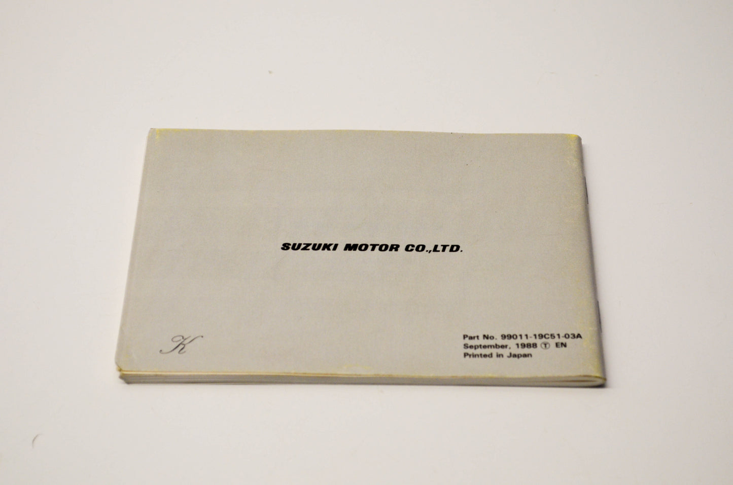 OEM Suzuki 99011-19C51-03A GSX600F Owner's Manual