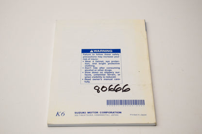 OEM Suzuki 99011-32E60-03A DR650SE Owner's Manual