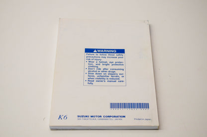 OEM Suzuki 99011-17G53-03A SV650/S Owner's Manual