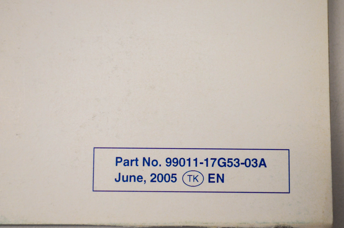 OEM Suzuki 99011-17G53-03A SV650/S Owner's Manual