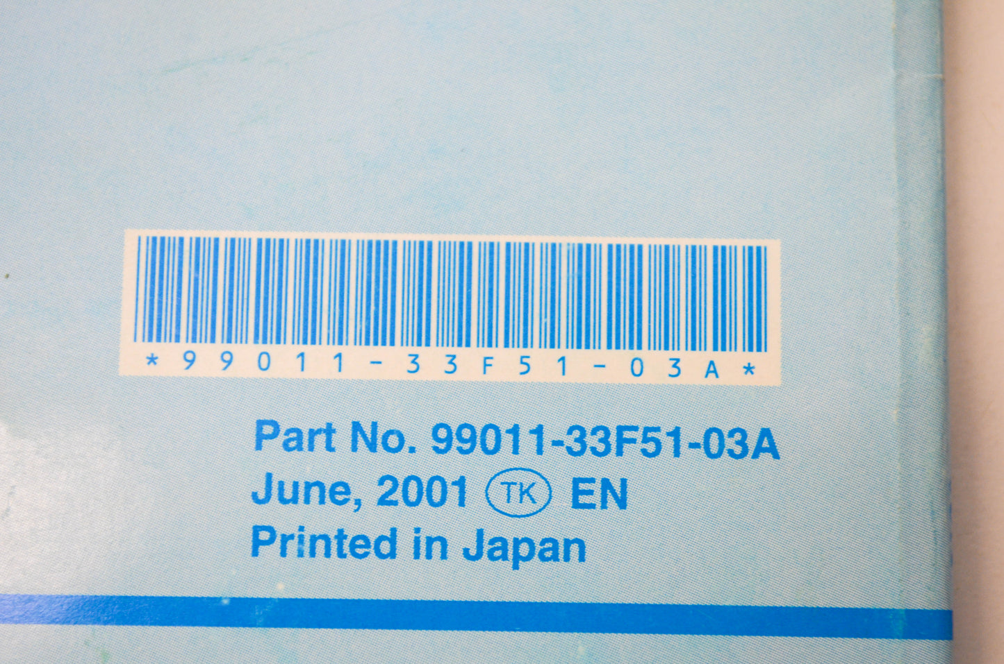 OEM Suzuki 99011-33F51-03A GSX-R750 Owner's Manual