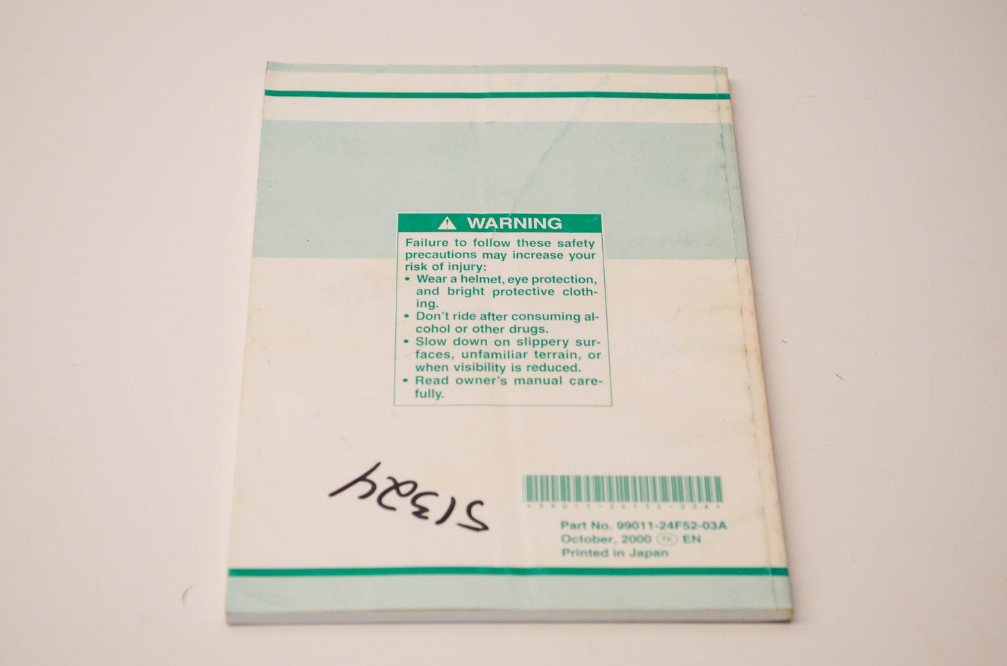 OEM Suzuki 99011-24F52-03A GSX1300R Owner's Manual