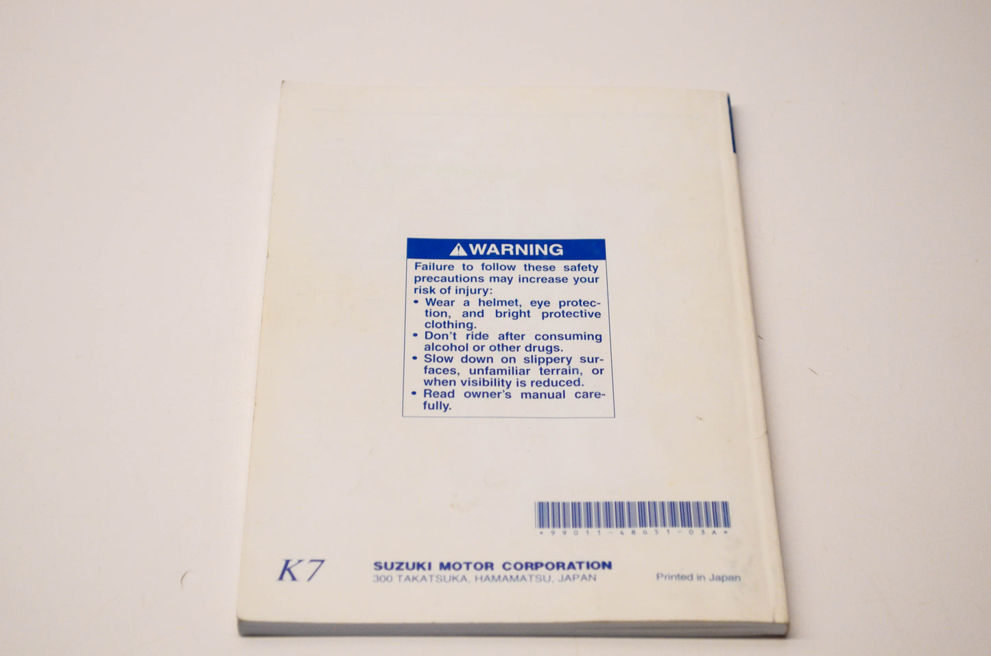 OEM Suzuki 99011-48G51-03A VZR1800 Owner's Manual