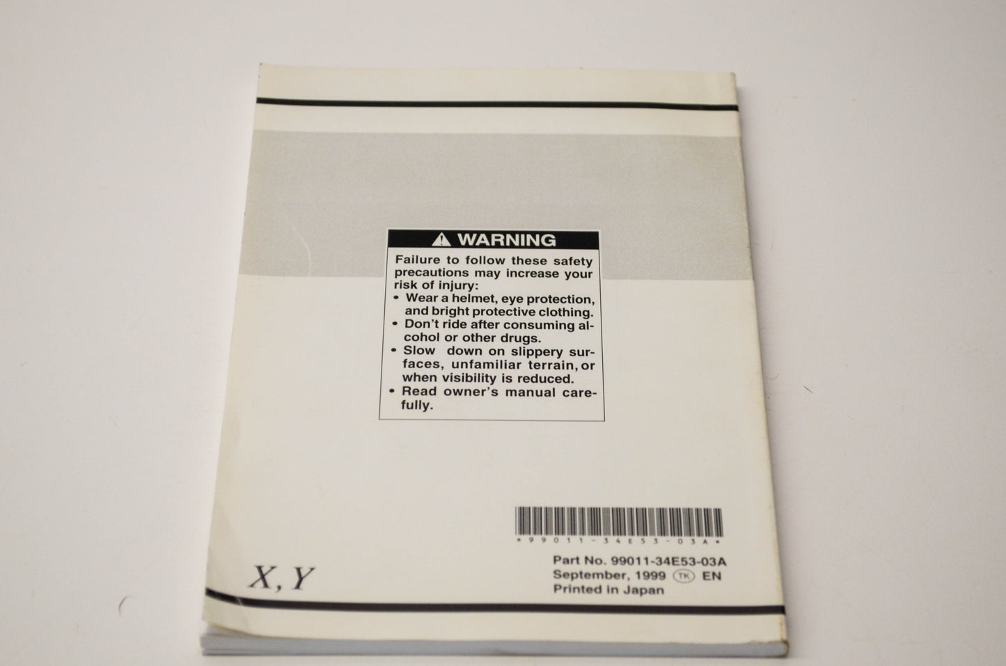 OEM Suzuki 99011-34E53-03A GSX-R600 Owner's Manual
