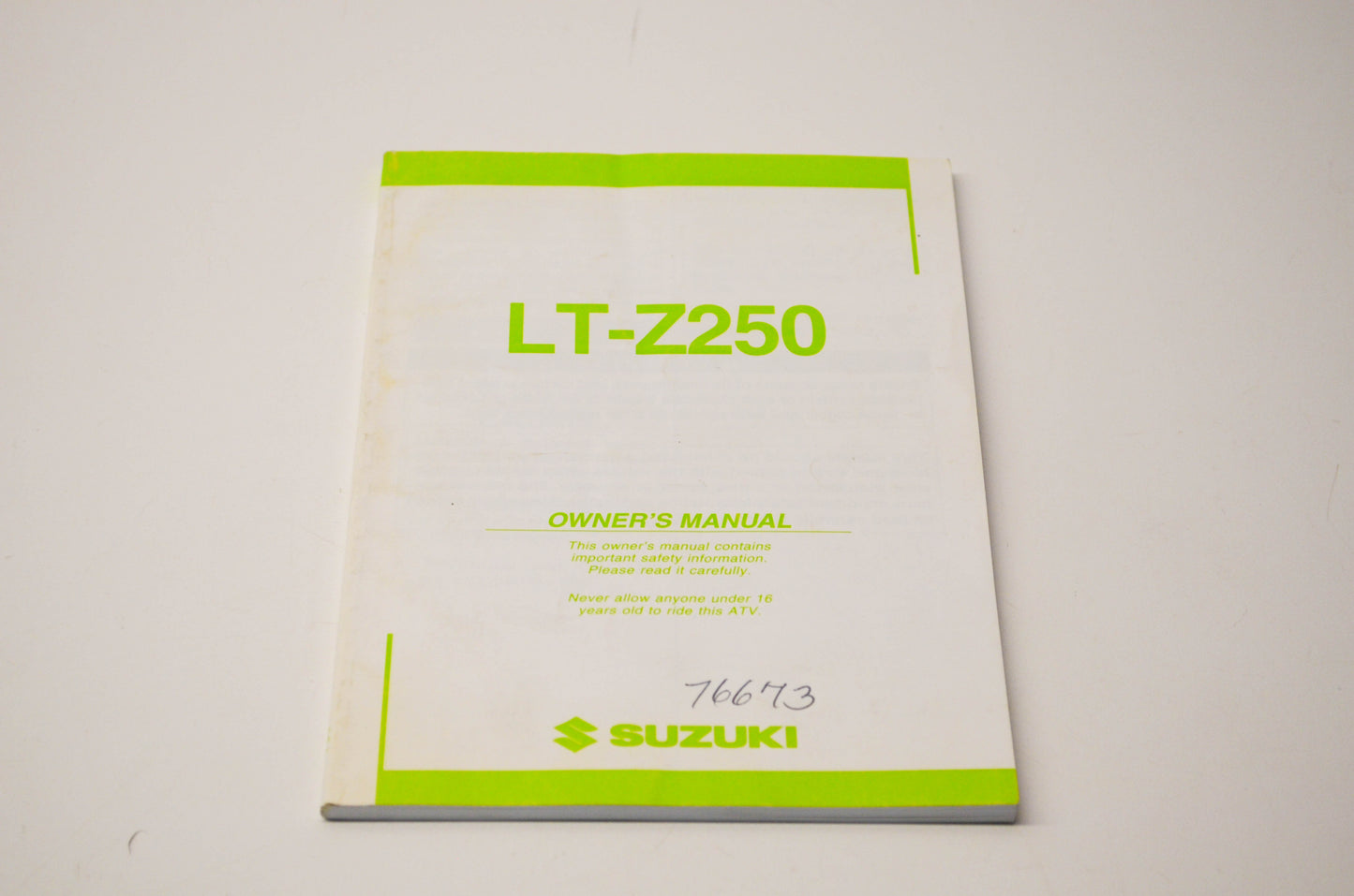 OEM Suzuki 99011-21G50-03A LT-Z250 Owner's Manual