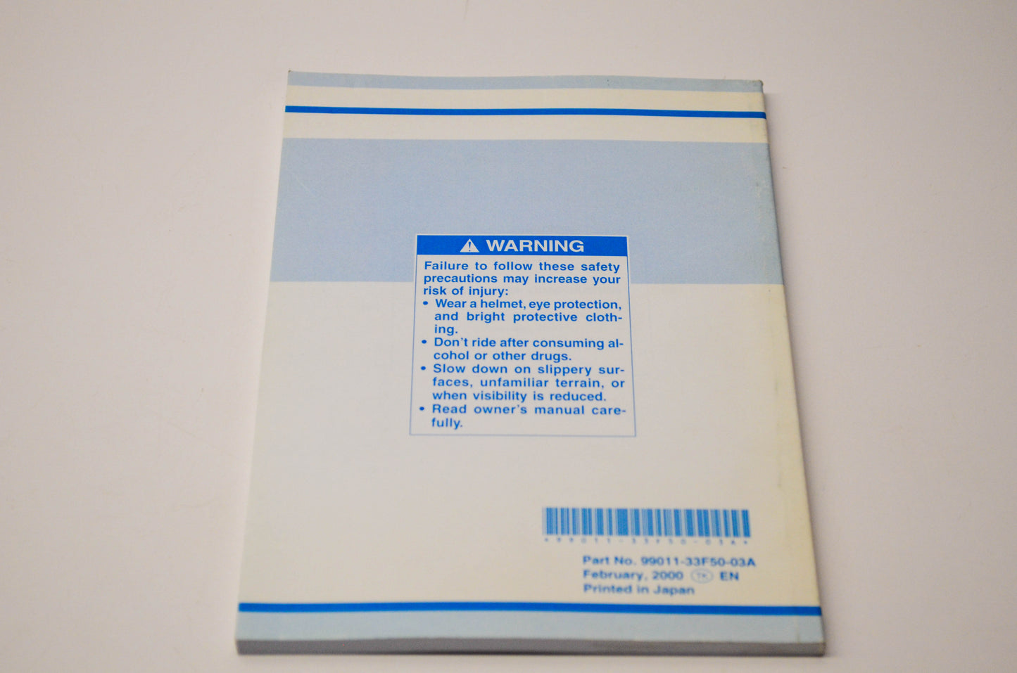 OEM Suzuki 99011-33F50-03A GSX-R750 Owner's Manual