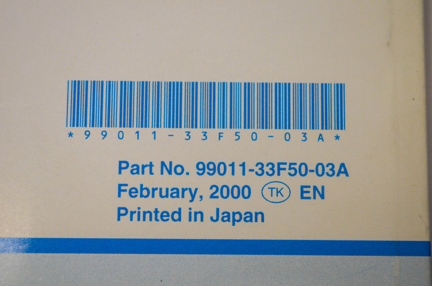 OEM Suzuki 99011-33F50-03A GSX-R750 Owner's Manual