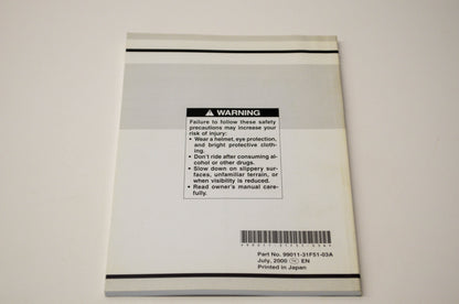 New OEM Suzuki 99011-31F51-03A GSF600S Owner's Manual NOS