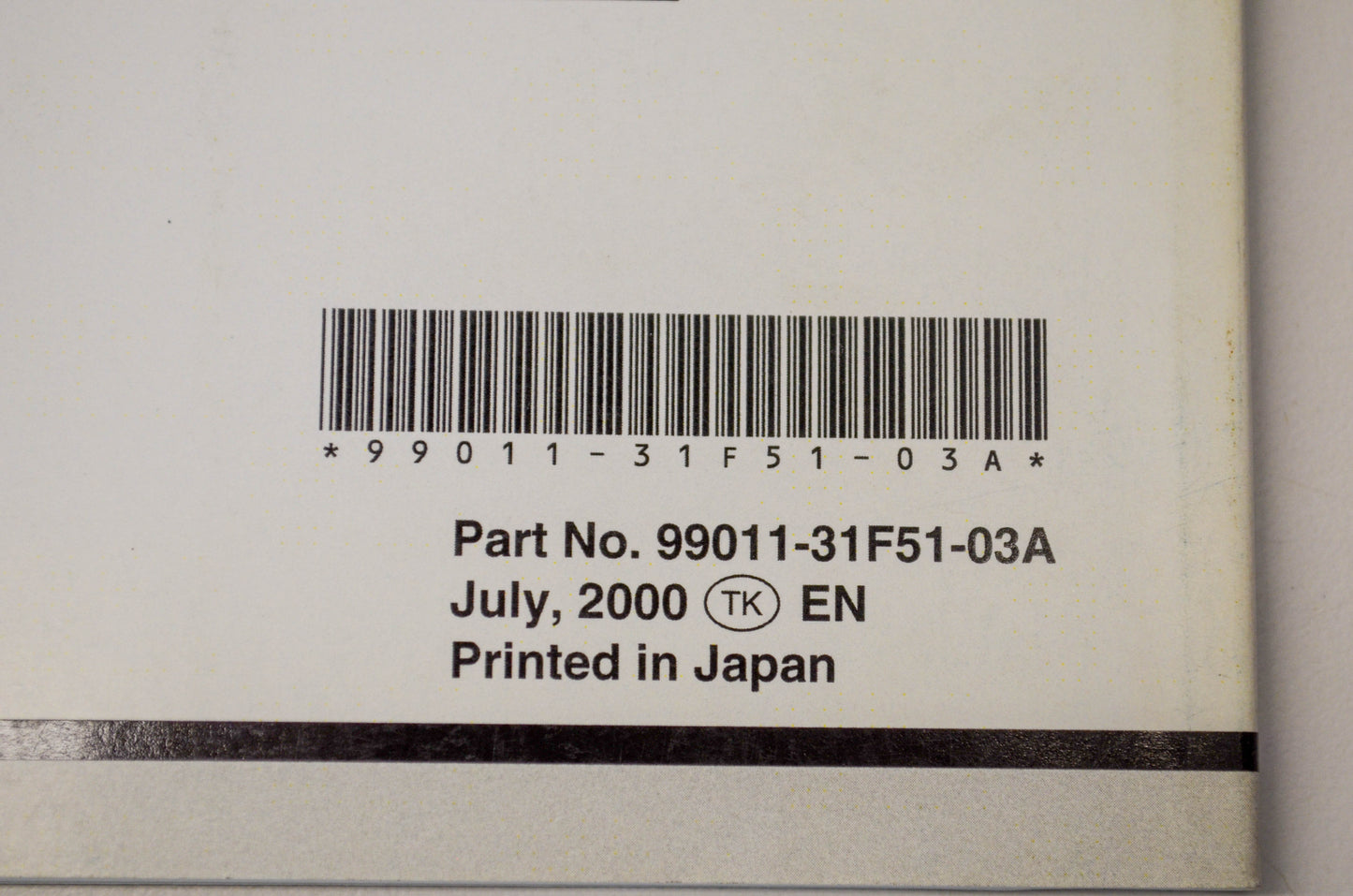 New OEM Suzuki 99011-31F51-03A GSF600S Owner's Manual NOS