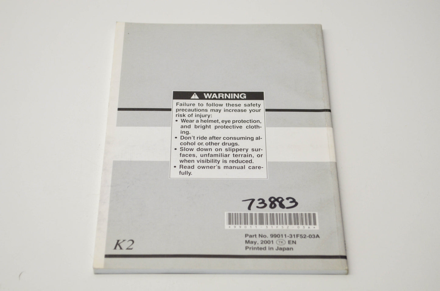 OEM Suzuki 99011-31F52-03A GSF600S Owner's Manual