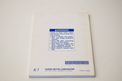 OEM Suzuki 99011-29G51-03A GSX-R600 Owner's Manual