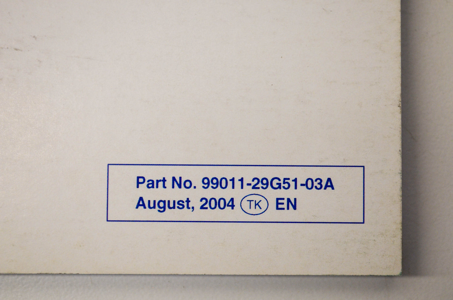OEM Suzuki 99011-29G51-03A GSX-R600 Owner's Manual