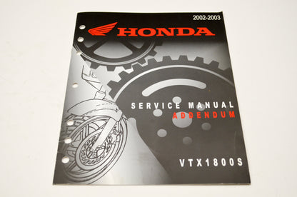 New OEM Honda 02-03 VTX1800S Service Shop Manual Addendum NOS