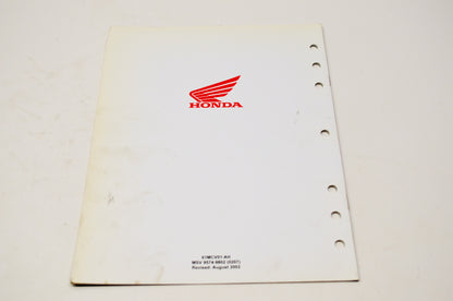 New OEM Honda 02-03 VTX1800S Service Shop Manual Addendum NOS