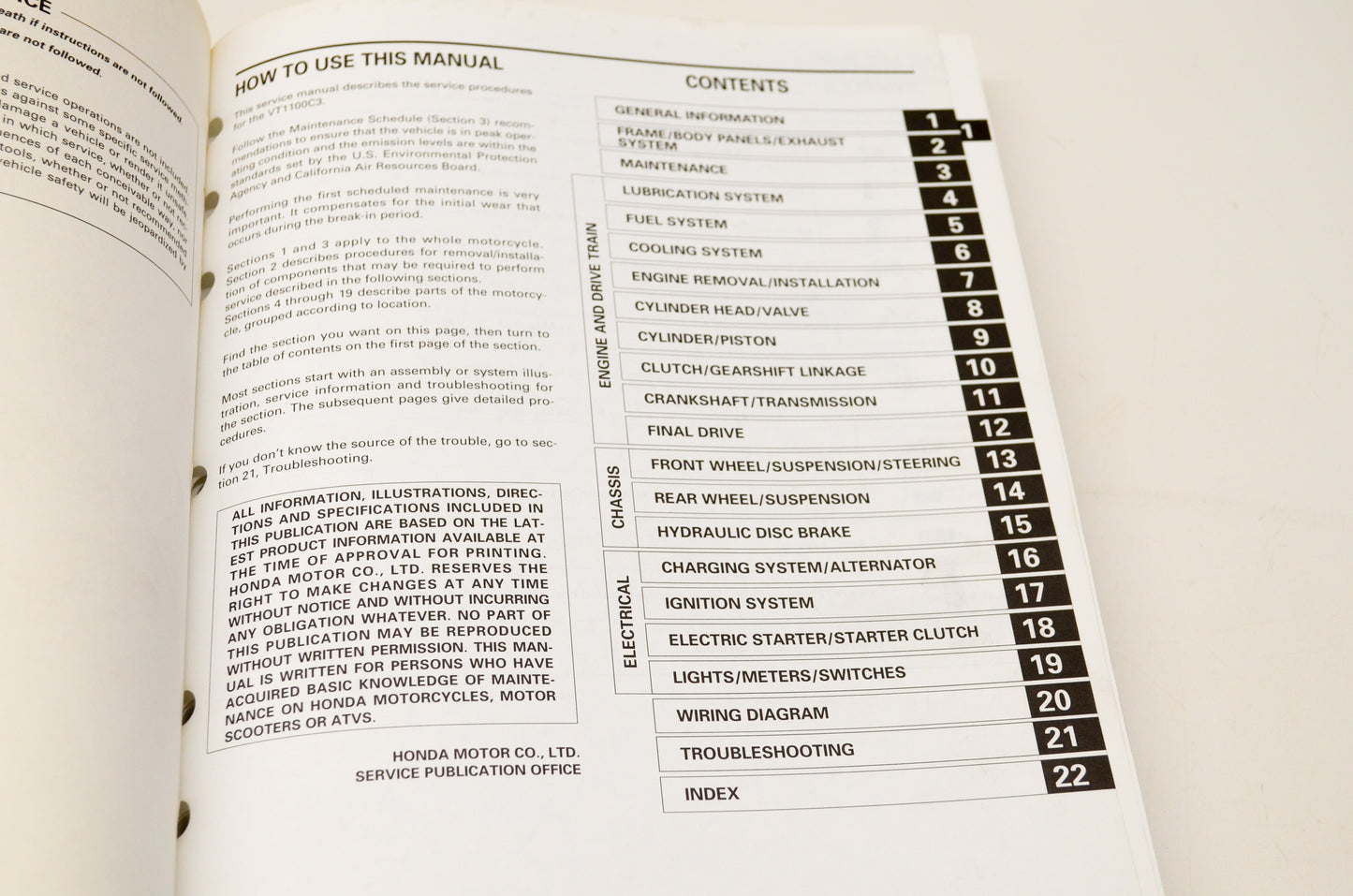 OEM Honda 61MBH02 98-00 VT1100C3 Shadow Aero Service Shop Manual