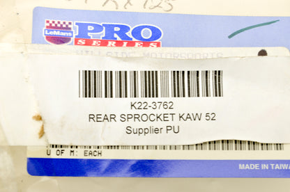LeMans Pro Series K22-3762, 8169 Rear Sprocket 52T NOS