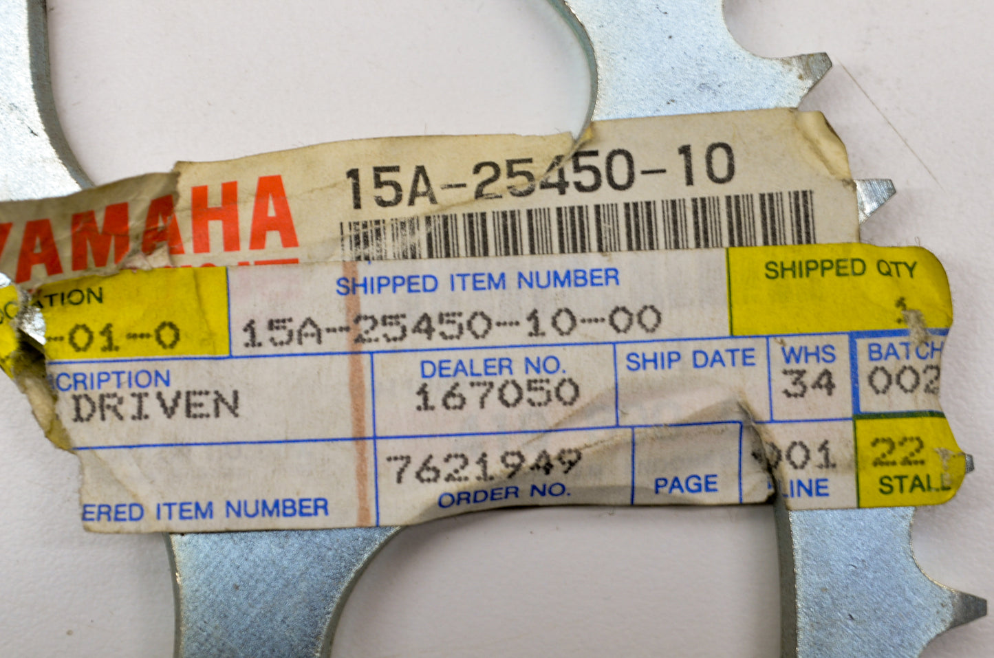 OEM Yamaha 15A-25450-10-00 Sprocket 50T NOS