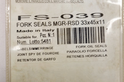 Parts Unlimited FS-039 Front Fork Seal Kit NOS