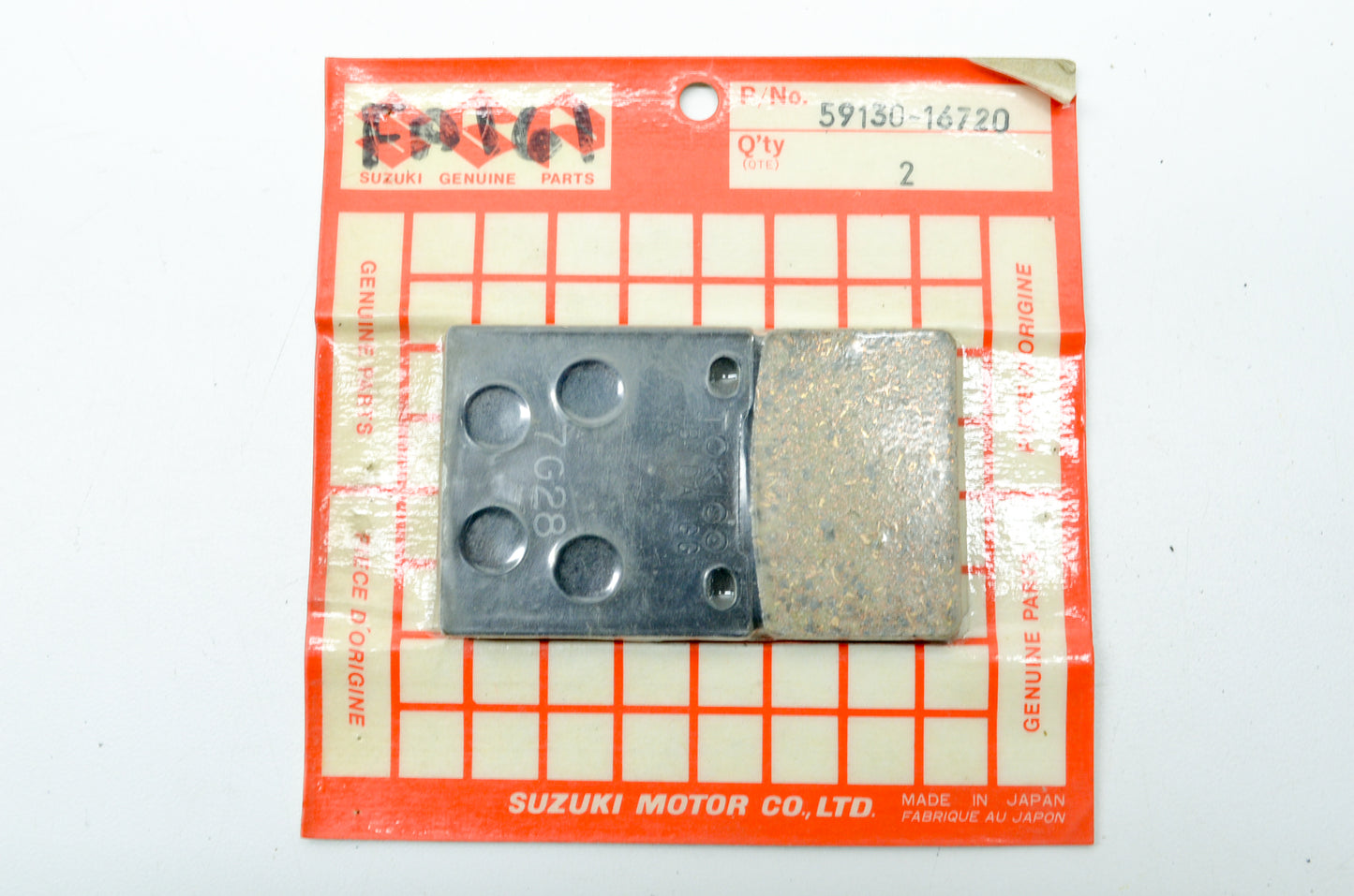 OEM Suzuki 59130-16720 Brake Pad Kit NOS