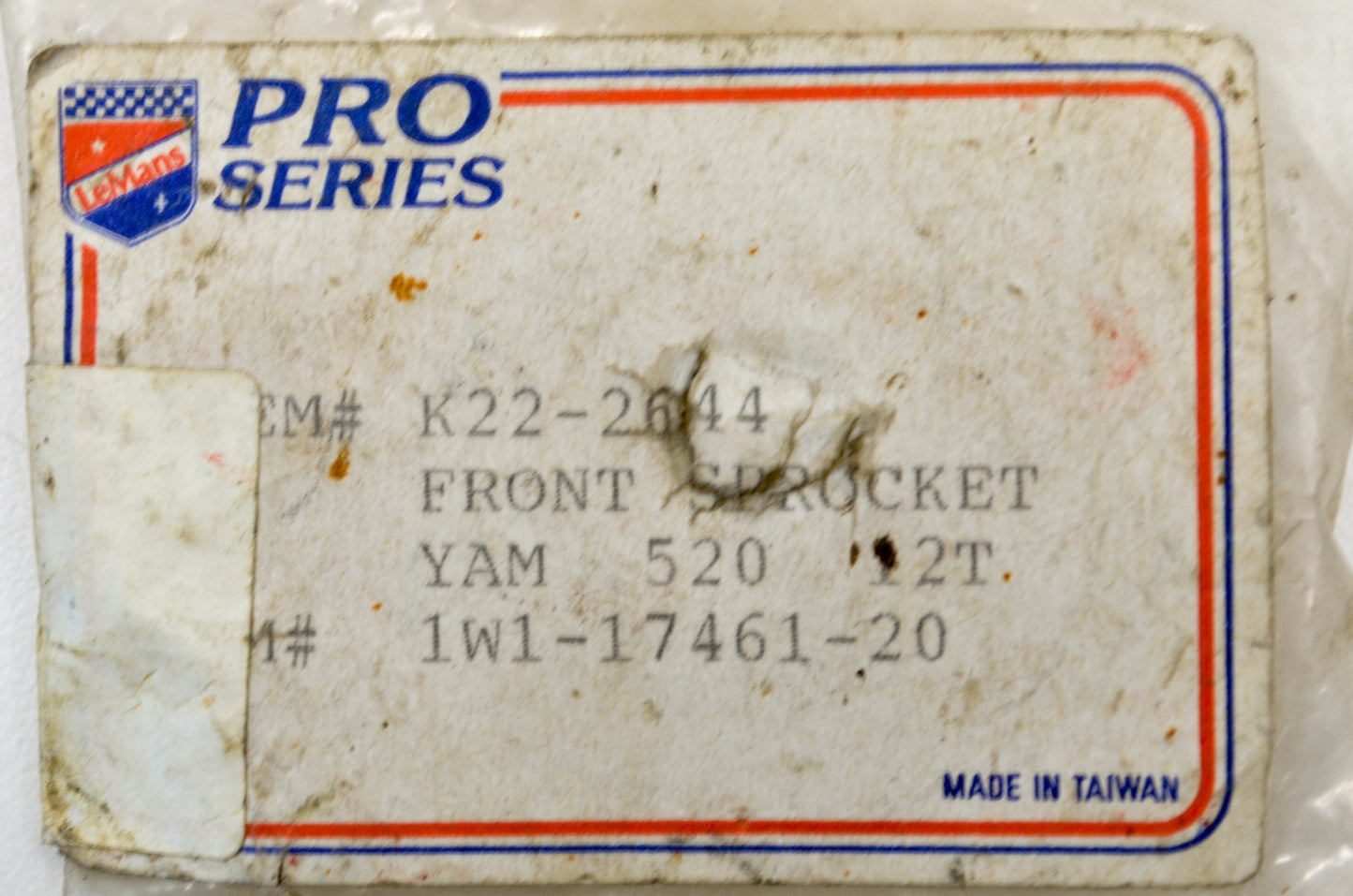 LeMans Pro Series K22-2644, 1W1-17461-20 Sprocket 12T NOS
