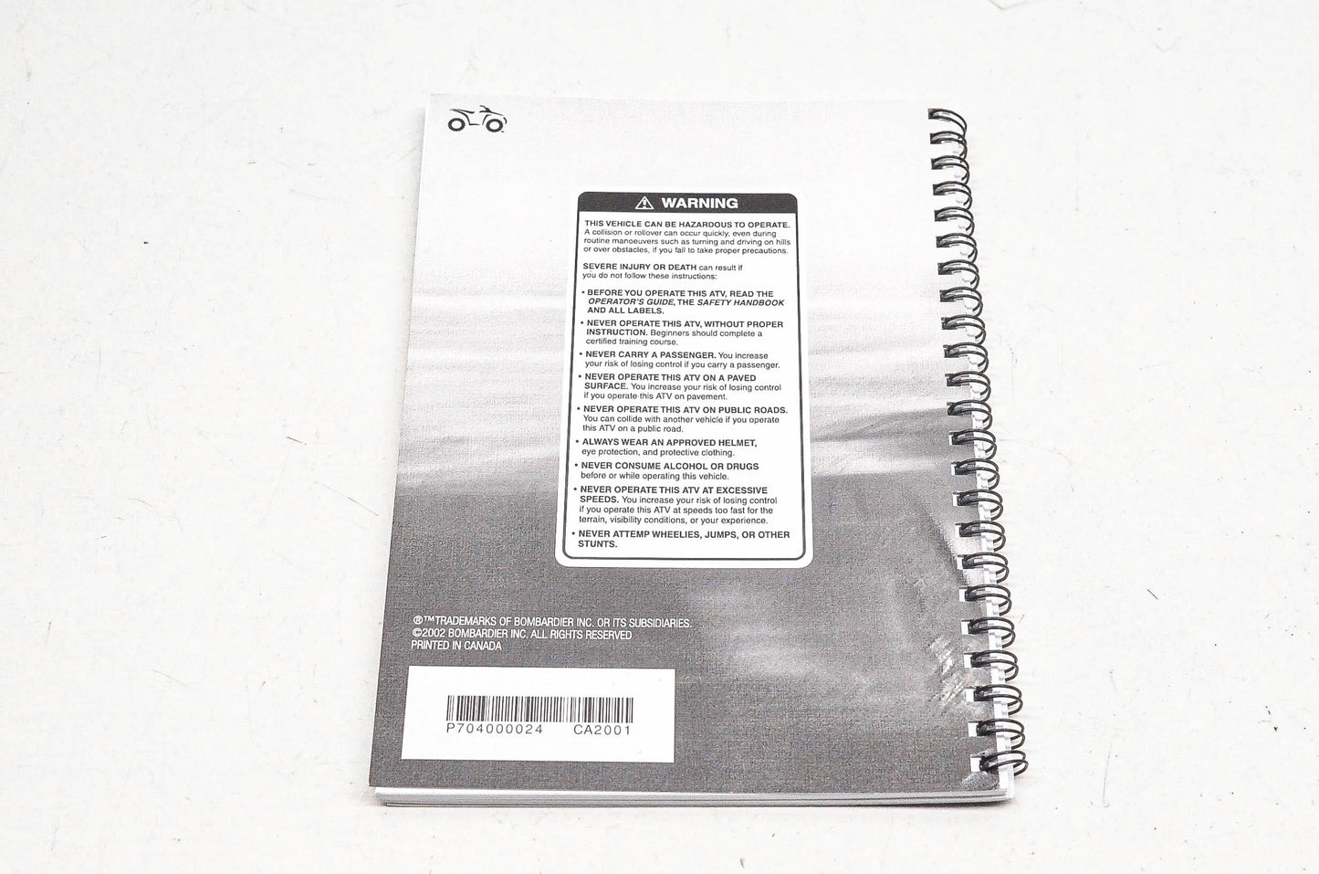 Bombardier 704000024 2003 Traxter Operator's Guide