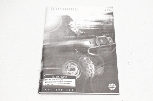 Bombardier 704200107 2003 ATV Safety Handbook