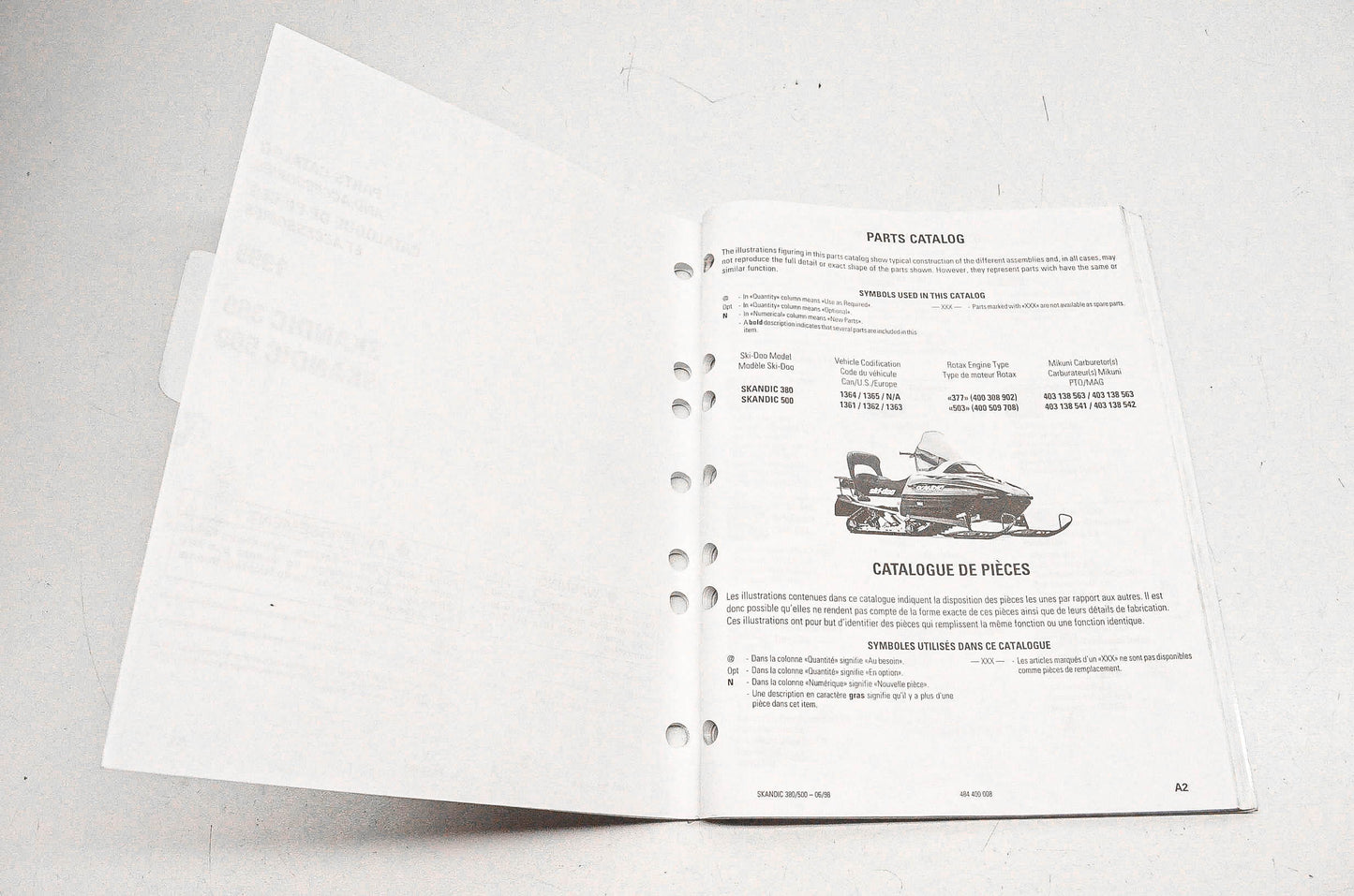 OEM Ski-Doo 484400008, P484400008 1999 Skandic 380/500 Parts Catalog