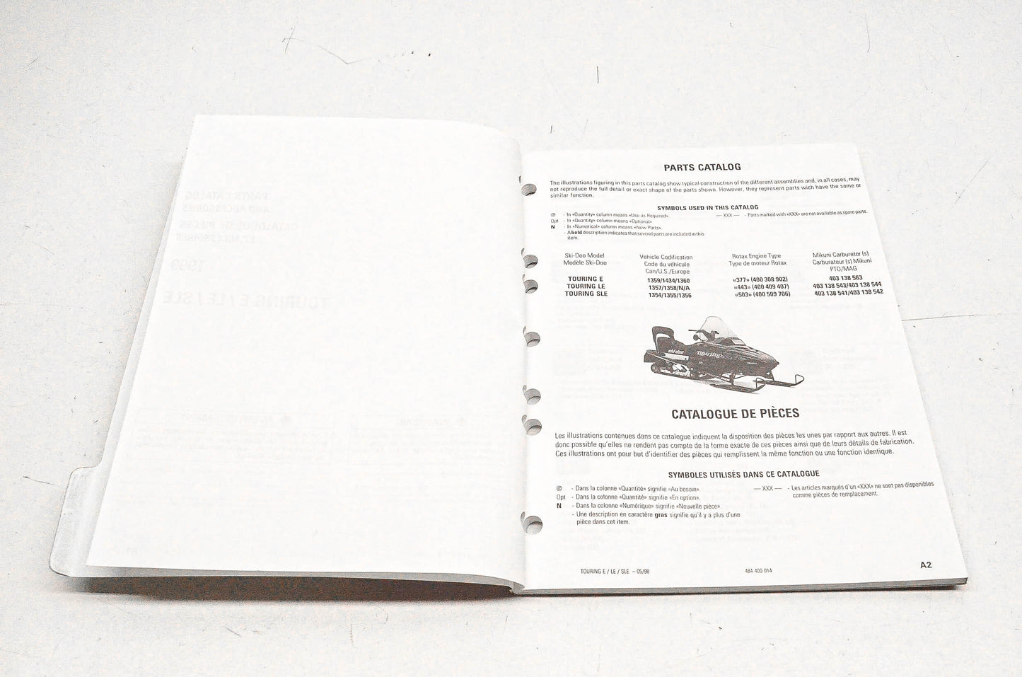 OEM Ski-Doo 484400014, P484400014 1999 Touring E/LE/SLE Parts Catalog