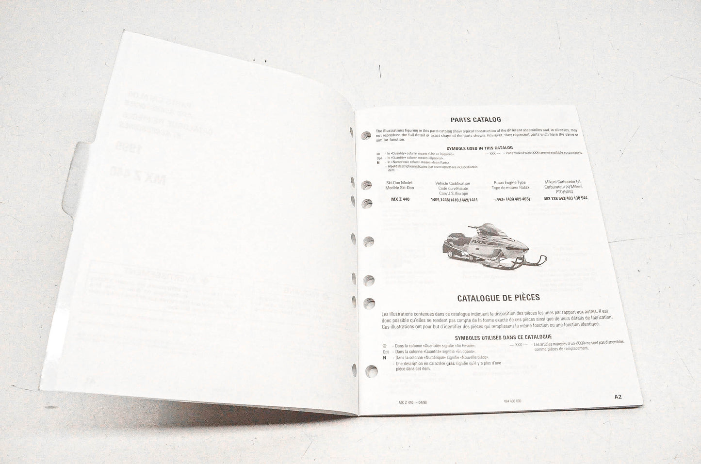 OEM Ski-Doo 484400000, P484400000 1999 MX Z 440 Parts Catalog