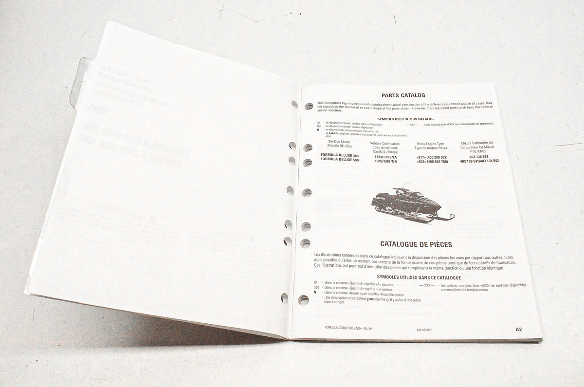 OEM Ski-Doo 484400007, P484400007 1999 Formula Deluxe 380/500 Parts Catalog
