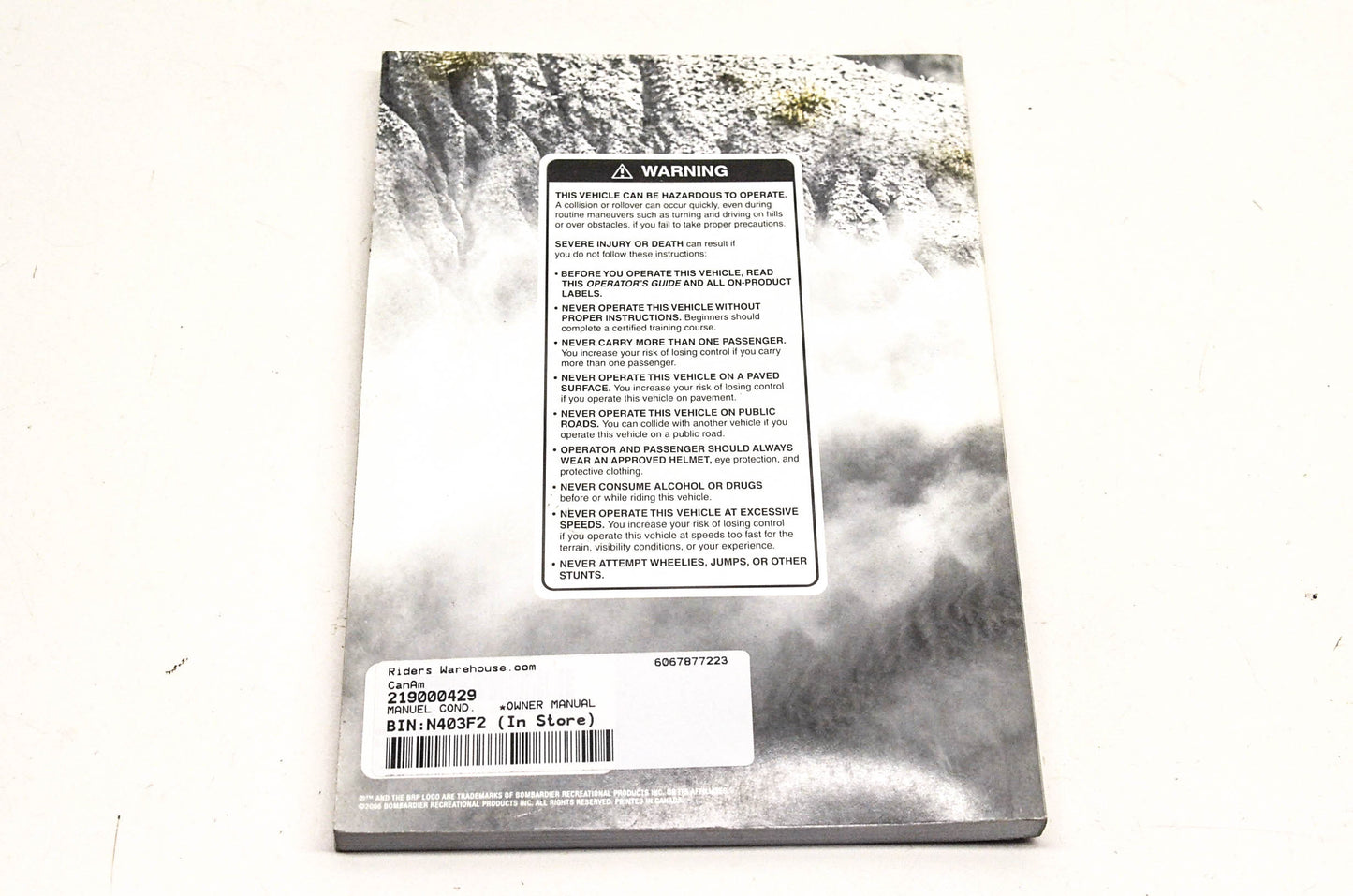 OEM BRP 219000429 2007 Can-Am Outlander MAX 400 Operator's Guide