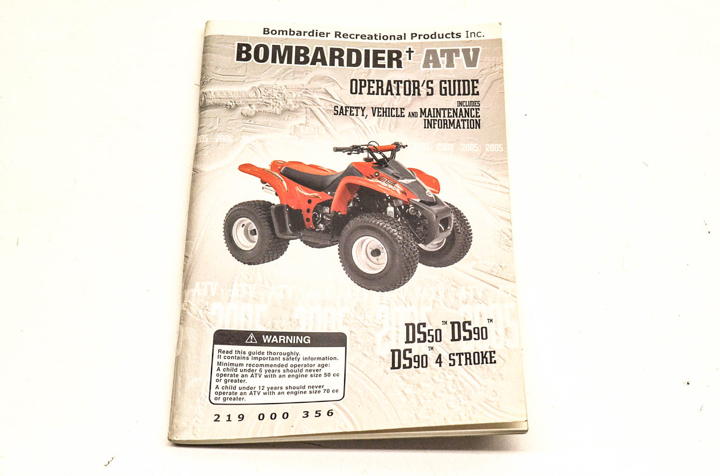 OEM BRP 219000356 2005 Bombardier ATV Operator's Guide